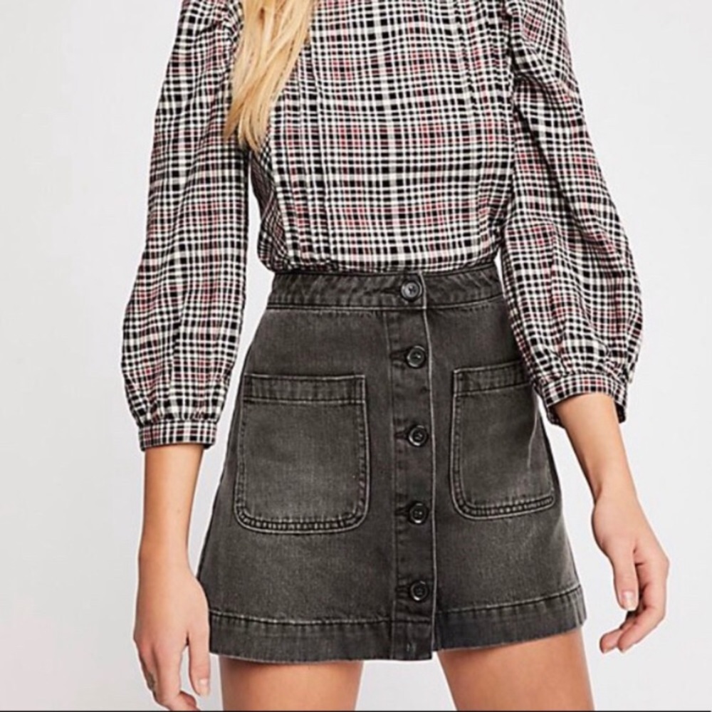 Free People | Black Don’t Get Me Wrong Skirt
